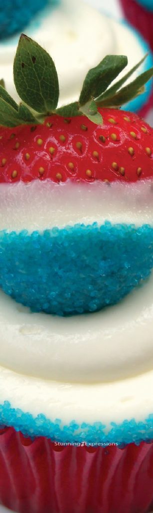 Red, White and Blue Strawberry Cupcakes – Stunning Expressions